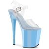 Pleaser - FLAMINGO808 Sandale à bride à la cheville, Pole dance chaussures - Transparent/Bleu Product image